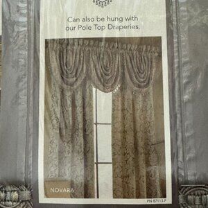 NWT Croscill Waterfall Swag Valance 49"W x 33"L Novara 6642 Slate